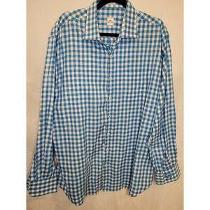 Peter Millar 100% Cotton Blue Check Shirt Mens XL